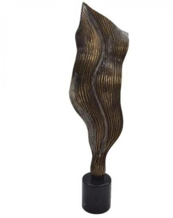 Crearthome Yaprak Dekor Alüminyum Eskitme Obje 63x18 cm SZR-T-5-E ürün görseli 1