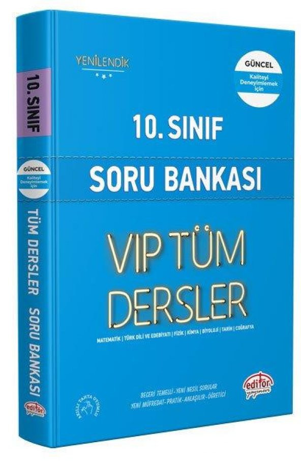 10. Sınıf VİP Tüm Dersler Soru Bankası Editör Yayınları ürün görseli 1