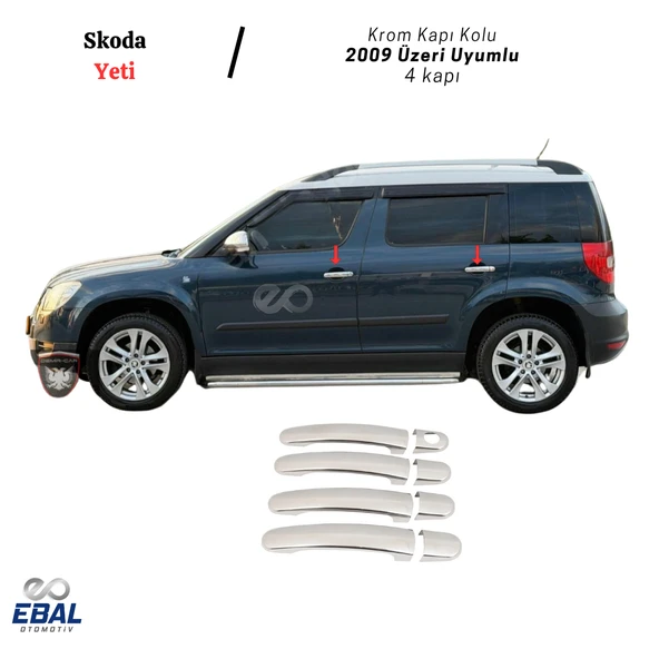 Skoda Yeti Krom Kapı Kolu 4 kapı 2009 Üzeri P. Çelik ürün görseli 1