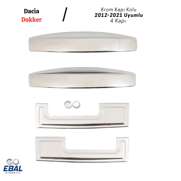 Dacia Dokker Krom Kapı Kolu 4 Kapı 2012-2021 Uyumlu P.Çelik - Resim 2