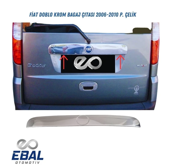 Fiat Doblo Krom Bagaj Çıtası 2006-2010 Model Arası Paslanmaz Çelik ürün görseli 1