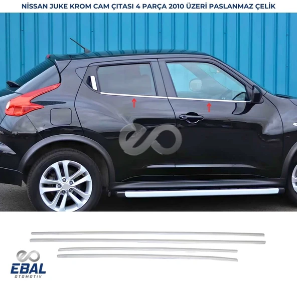 Nissan Juke Krom Cam Çıtası 4 prç. 2010-2019 P. Çelik ürün görseli 1