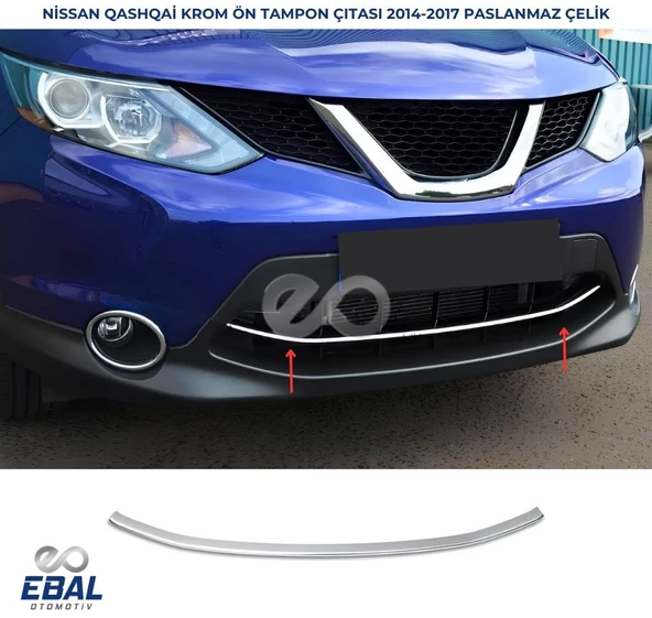 Nissan Qashqai Krom Alt Ön Panjur 2014-2017 P. ÇELİK ürün görseli 1