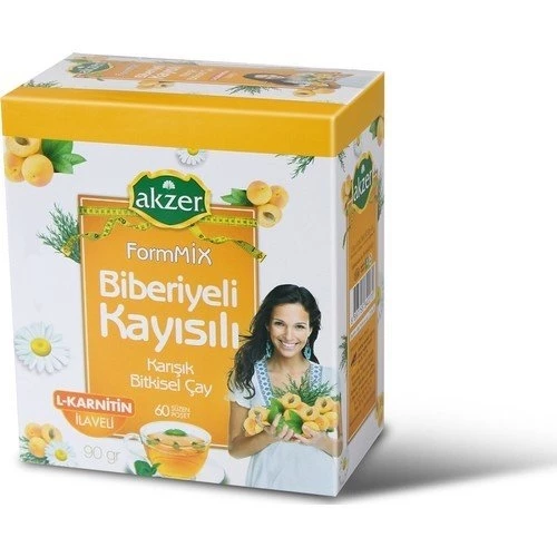 Akzer Biberiyeli Kayısılı Karışık Bitki Çay 60lı Süzen Poşet ürün görseli 1