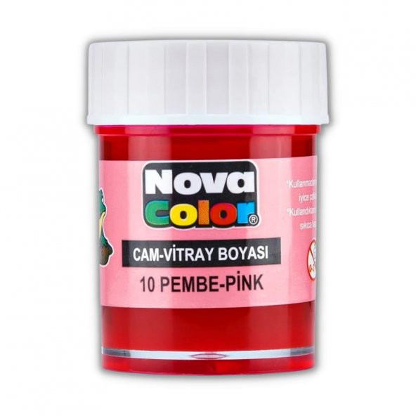 Pembe Cam Boyası Vitray Boyası 25 ml 1 Adet Nova Color Su Bazlı Pembe Cam Vitray Boyası 1 Adet 25 ml ürün görseli 1