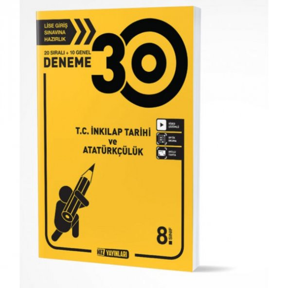 Hız Yayınları 8. Sınıf Lgs İnkılap Tarihi 30 Deneme Yeni ürün görseli 1