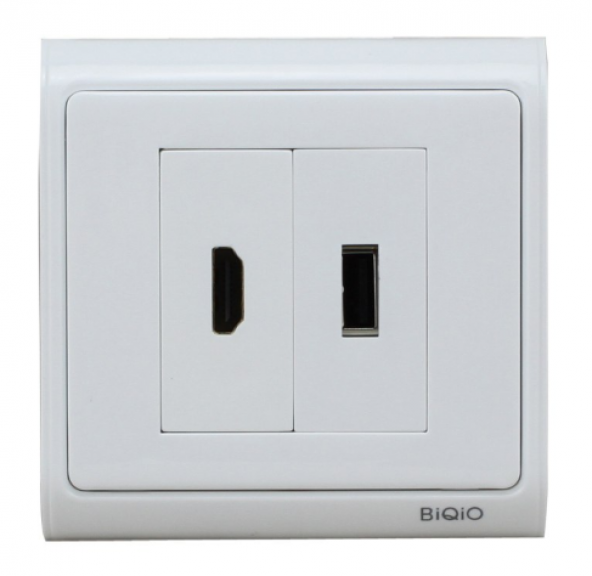 Sıva Üstü USB2.0+HDMI Duvar Prizi ürün görseli 1