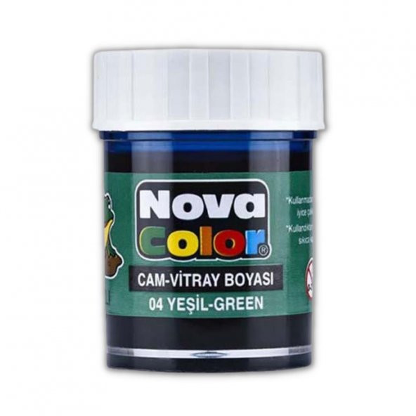 Yeşil Cam Boyası Vitray Boyası 25 ml 1 Adet Nova Color Su Bazlı Yeşil Cam Vitray Boyası 1 Adet 25 ml ürün görseli 1