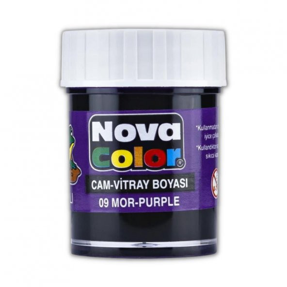 Mor Cam Boyası Vitray Boyası 25 ml 1 Adet Nova Color Su Bazlı Mor Cam Vitray Boyası 1 Adet 25 ml ürün görseli 1