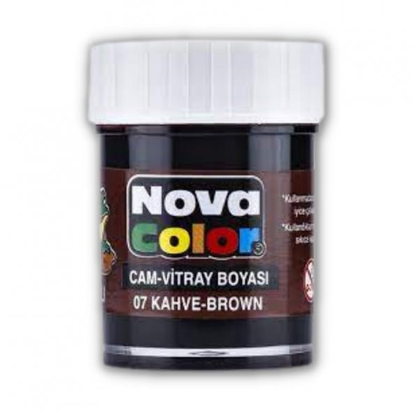Kahverengi Cam Boyası Vitray Boyası 25 ml 1 Adet Nova Color Su Bazlı Kahve Cam Vitray Boyası 1 Adet 25 ml ürün görseli 1