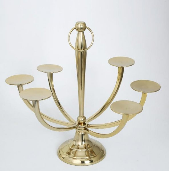 Vitale Dekoratif Halkalı Mumluk Gold  45x80 cm AK.IR0023 ürün görseli 1