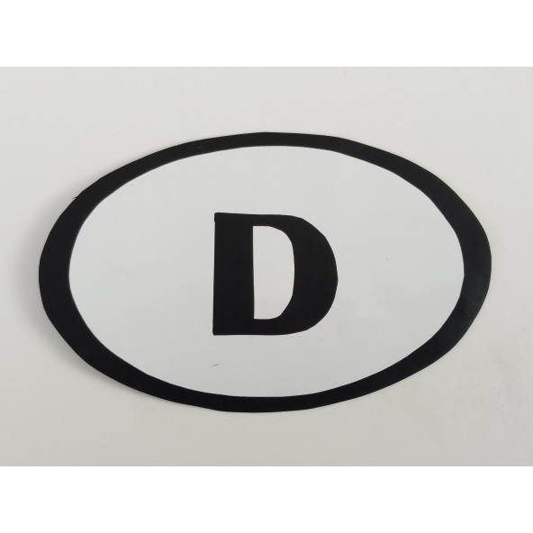 ALMANYA LOGOSU STİCKER (İNCE HARF) 8x6cm - D LOGOSU. D ARMASI. ALMANYA ARMASI. ALMAN LOGO. ALMANYA ETİKETİ. GERMANY ürün görseli 1