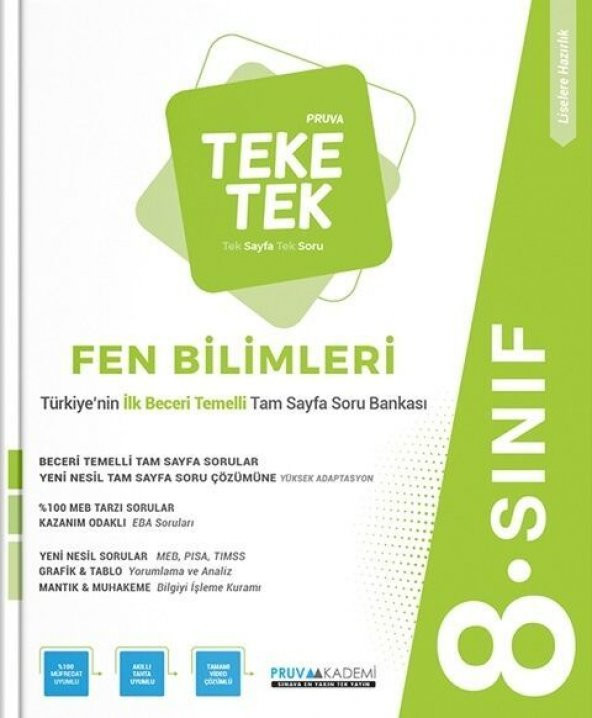 8. Sınıf Fen Bilimleri Pruva Teke Tek Pruva Akademi ürün görseli 1