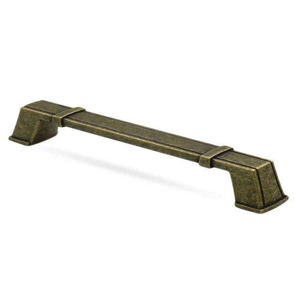 Passage (192 mm-192.2 cm) Eskitme Antik Sarı Metal Mobilya Mutfak Dolabı Dolap Kulpu Kulbu Kulpları ürün görseli 1