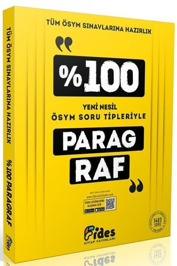 100 ÖSYM Soru Tipleriyle Paragraf Fides Yayınları ürün görseli 1