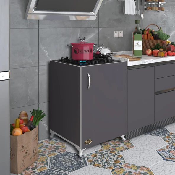 Kenzlife ocak dolabı kamuran gri 85*60*56 hazır mutfak ankastre gömme ocak için arkalıksız ürün görseli 1
