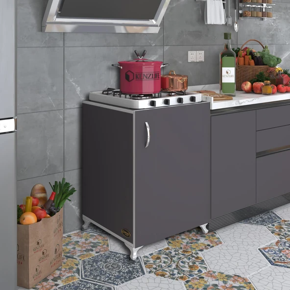 Kenzlife ocak dolabı ahunaz gri 85*60*56 hazır mutfak klasik set üstü ocak için arkalıksız ürün görseli 1