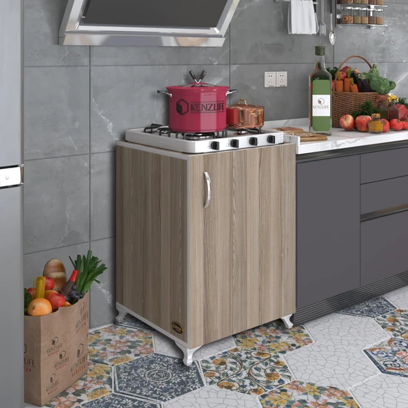 Kenzlife ocak dolabı ahunaz crd 85*60*56 hazır mutfak klasik set üstü ocak için arkalıksız ürün görseli 1