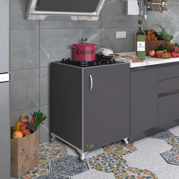 Kenzlife ocak dolabı benek gri 85*60*56 hazır mutfak ankastre gömme ocak için arkalıksız ürün görseli 1