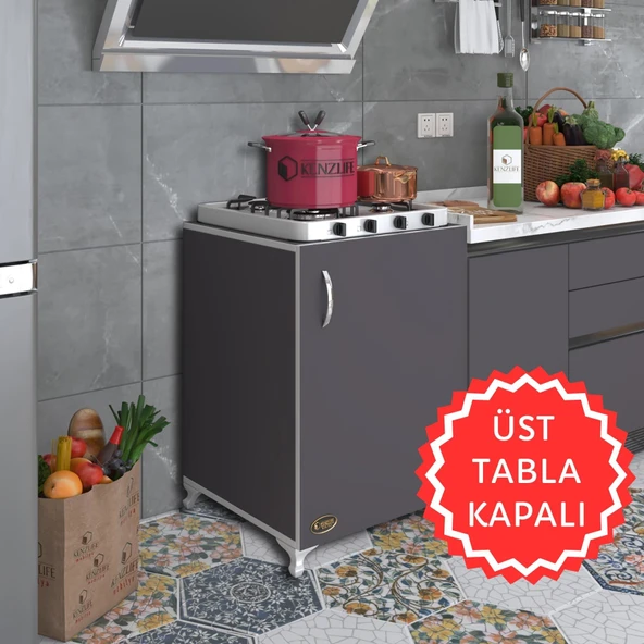 Kenzlife ocak dolabı hoşseda gri 85*60*56 hazır mutfak klasik set üstü ocak için arkalıksız ürün görseli 1
