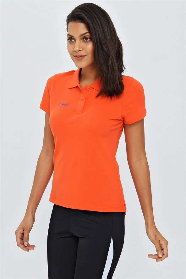 Tryon Verona Kadın Pamuklu Turuncu Polo T-Shirt ürün görseli 1