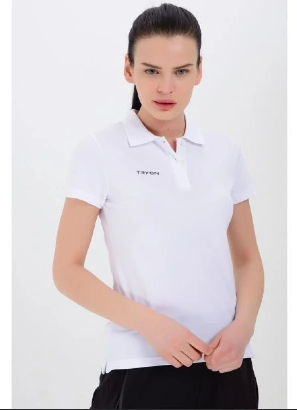 Tryon Verona Kadın Pamuklu Beyaz Polo T-Shirt ürün görseli 1