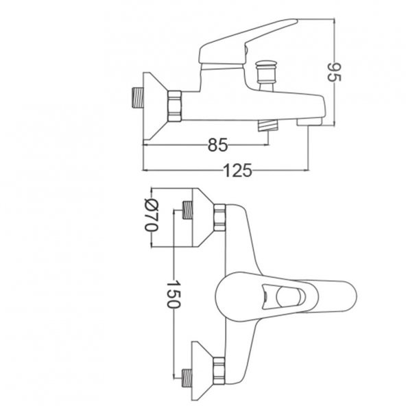Gms Sırma Mix Banyo Duş Bataryası SR230 - Resim 2