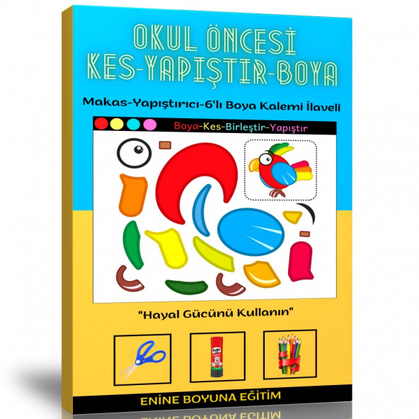Okul Öncesi Kes Yapıştır (Boyamalı Kes Yapıştır) ürün görseli 1