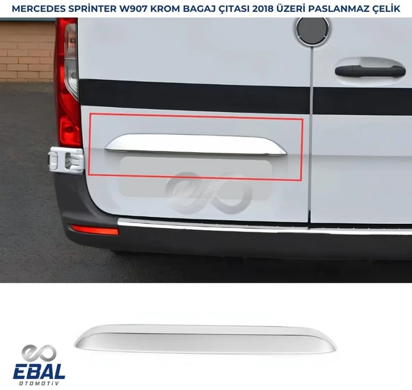 Mercedes Sprinter W907 Krom Bagaj Çıtası 2018 ve üzeri P.Çelik ürün görseli 1