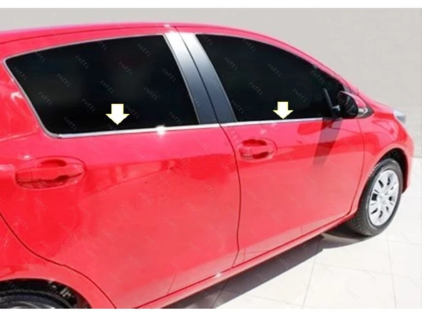 Toyota Yaris Krom Cam Çıtası 4 prç. 2012 Üzeri P.Çelik ürün görseli 1