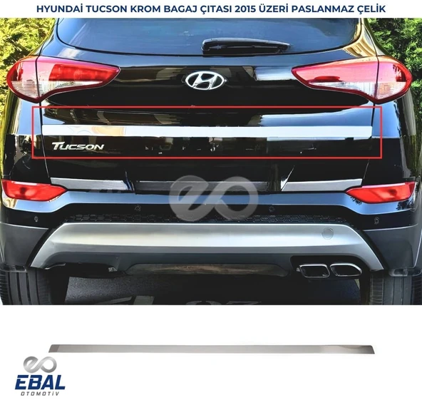 Hyundai Tucson Krom Bagaj Çıtası 2015-2019 Paslanmaz Çelik ürün görseli 1