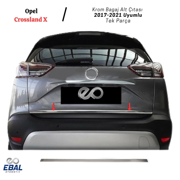 Opel Crossland X Krom Bagaj Alt Çıtası 2017-2021 Paslanmaz Çelik ürün görseli 1