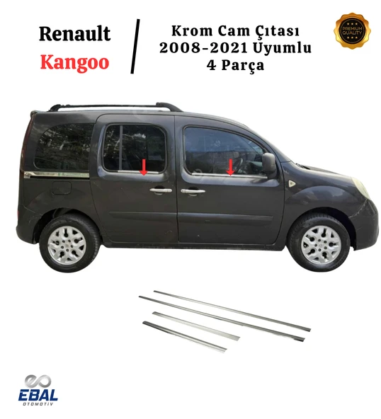 Renault Kangoo Krom Cam Çıtası 4 Parça 2008-2021 P. Çelik ürün görseli 1