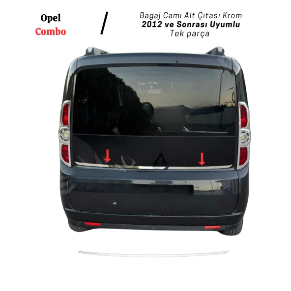 Opel Combo  Bagaj Camı Alt Çıtası Krom 2012 ve Sonrası ürün görseli 1