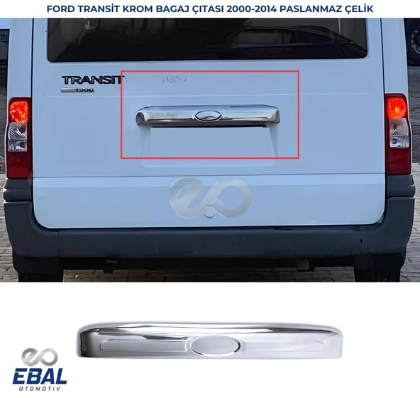 Ford Transit Krom Bagaj Çıtası 2000-2013 Model Arası Uyumlu Paslanmaz Çelik ürün görseli 1