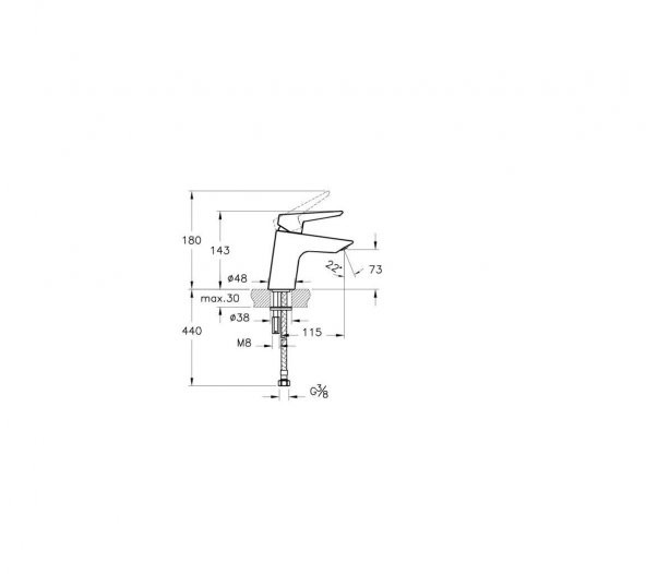 Artema Solid S Lavabo Musluk Bataryası A42440 Çift Girişli - Resim 3