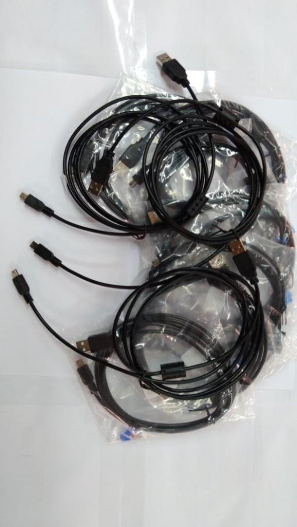 Mini USB Kaliteli Kablo 1.8 Metre - 10 Adet - Resim 3