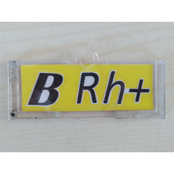 KAN GRUBU ETİKETİ B RH POZİTİF (B RH +) ŞEFFAF KUTULU (SARI) KAN GRUBU KARTI ürün görseli 1