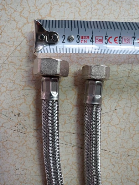 1 Adet 6 mt Çelik Örgülü 1/2x3/8 Bağlantı Hortumu Rekorlu ürün görseli 1