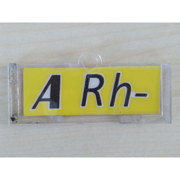 KAN GRUBU A RH NEGATİF (A RH -) ŞEFFAF KUTULU (SARI) KAN GRUBU KARTI ürün görseli 1