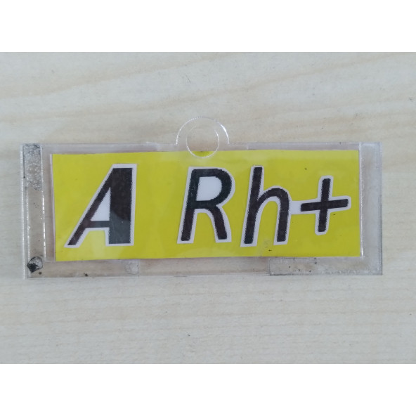 KAN GRUBU ETİKETİ A RH POZİTİF (A RH +) ŞEFFAF KUTULU (SARI) KAN GRUBU KARTI ürün görseli 1
