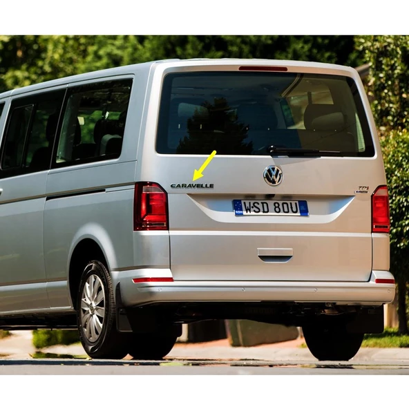 VW Transporter T6 2016-2019 Arka Bagaj Kapağı Caravelle Yazısı 7E9853687 ürün görseli 1