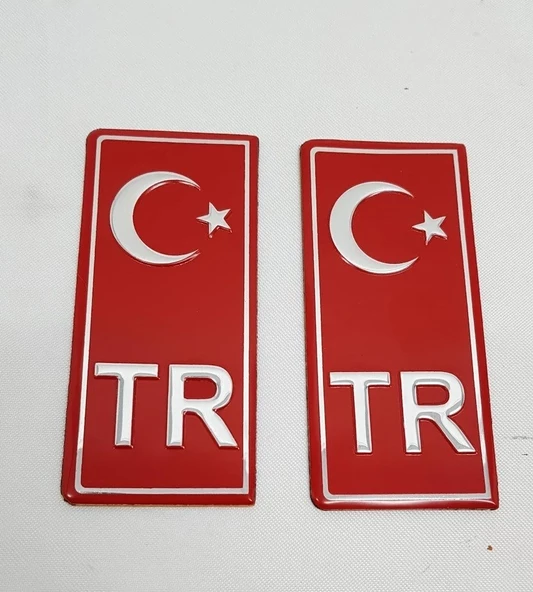 Protec 2li Tr Plaka Sticker Aluminyum Ay Yıldız Kabartma ürün görseli 1