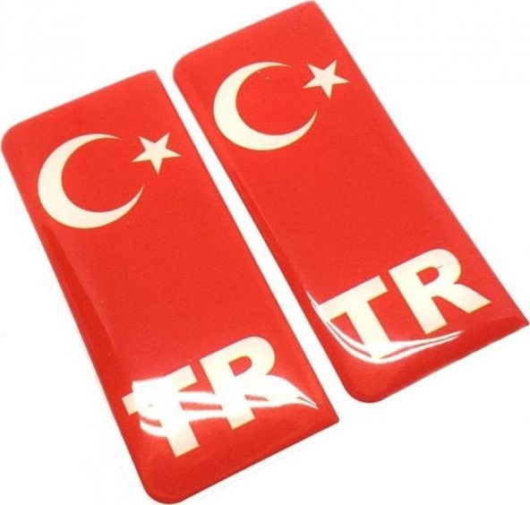 Tr Plaka Arması Damla Etiket Ay Yıldızlı Sticker 2 Adet (Takım) ürün görseli 1