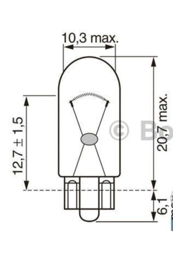 1987302241 Ampul Eco 12v Wy5w Sarı Dipsiz Gösterge W2.1x9.5d ürün görseli 1
