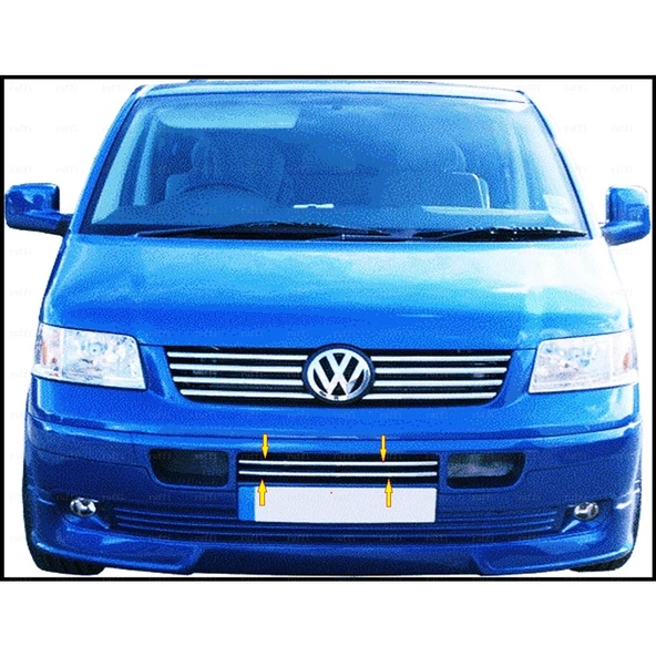 VW T5 TRANSPORTER Krom Ön Tampon Çıtası 2 prç 2003-2010  P. Çelik ürün görseli 1