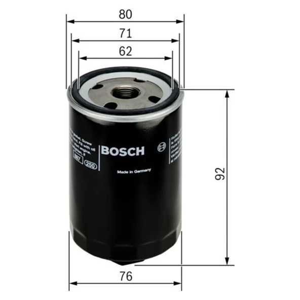 F026407143-0986TF0008 Yağ Filtresi Polo-Golf Iıı-Caddy-Bora-Octavıa-Fabıa-Toledo-Leon-Passat 1.8 Bos ürün görseli 1