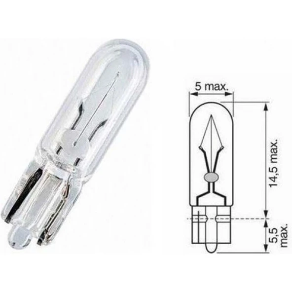 Bosch 1987302824 12 Volt 1.2 Watt Küçük Dipsiz Ampul 5 Adet ürün görseli 1