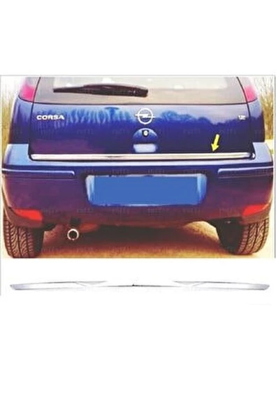 Opel Corsa C Krom Bagaj Alt Çıtası 2000-2007 Arası P.Çelik ürün görseli 1