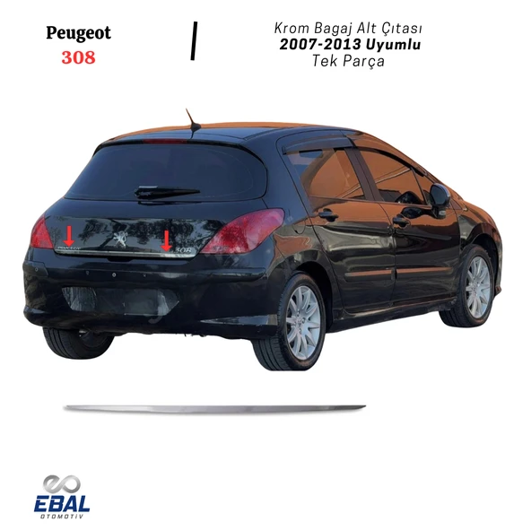 Peugeot 308 Krom Bagaj Alt Çıtası 2007-2013 Arası P.Çelik ürün görseli 1